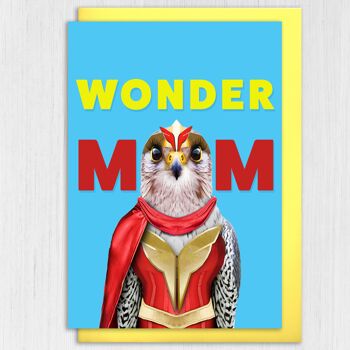 Faucon fête des mères, carte d'anniversaire : Wonder Mum (Animalyser) 3