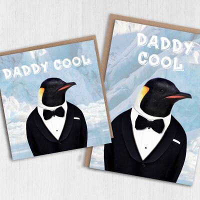 Anniversaire pingouin, carte fête des pères : Daddy Cool (Animalyser)