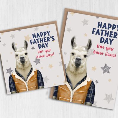 Biglietto per la festa del papà del lama: dal tuo lama drammatico (Animalyser)