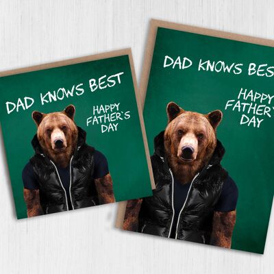 Bärengeburtstag, Vatertagskarte: Papa weiß es am besten (Animalyser)
