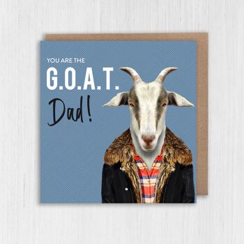 Anniversaire de chèvre, carte de fête des pères - Papa le plus grand de tous les temps (G.O.A.T.) (Animalyser) 2