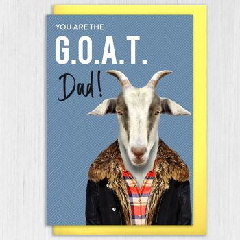 Anniversaire de chèvre, carte de fête des pères - Papa le plus grand de tous les temps (G.O.A.T.) (Animalyser) 3