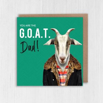 Anniversaire de chèvre, carte de fête des pères - Papa le plus grand de tous les temps (G.O.A.T.) (Animalyser) 4