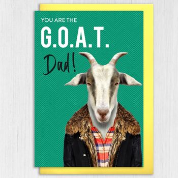 Anniversaire de chèvre, carte de fête des pères - Papa le plus grand de tous les temps (G.O.A.T.) (Animalyser) 5