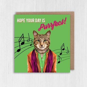 Carte d'anniversaire chat : Hope your day is purrfect (Animalyser) 2