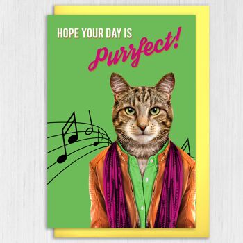 Carte d'anniversaire chat : Hope your day is purrfect (Animalyser) 3