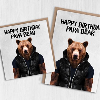 Tarjeta de cumpleaños del oso - Feliz cumpleaños papá oso (Animalyser)