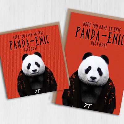 Carte d'anniversaire Panda : Anniversaire panda épique (Animalyser)