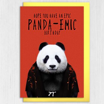 Carte d'anniversaire Panda : Anniversaire panda épique (Animalyser) 3