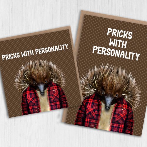 Echidna birthday card: Pricks with personality (Animalyser)