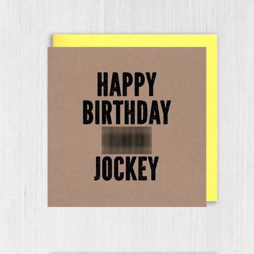 Kraft rude, swear word birthday card: Happy Birthday Knob Jockey