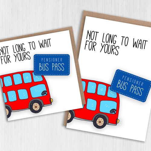 Birthday card - Pensioner bus pass