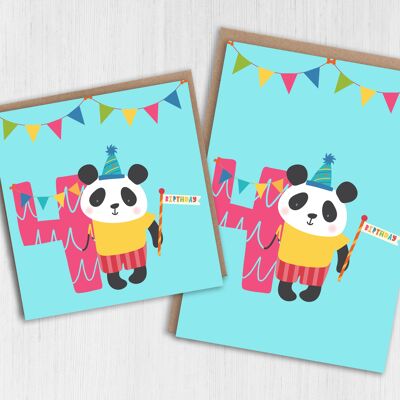 Zoo animal, panda 4th birthday child's birthday card
