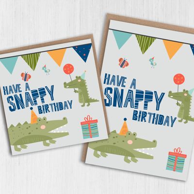 Carte d'anniversaire enfant crocodile - Anniversaire Snappy