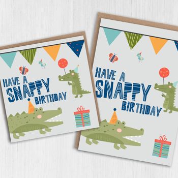 Carte d'anniversaire enfant crocodile - Anniversaire Snappy 1
