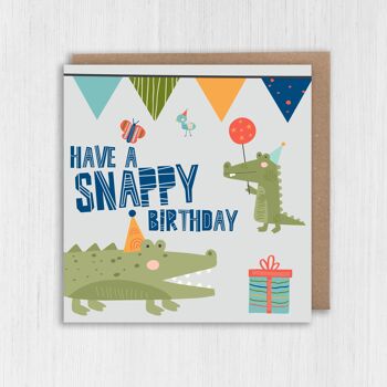 Carte d'anniversaire enfant crocodile - Anniversaire Snappy 2