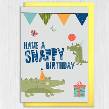 Carte d'anniversaire enfant crocodile - Anniversaire Snappy 3