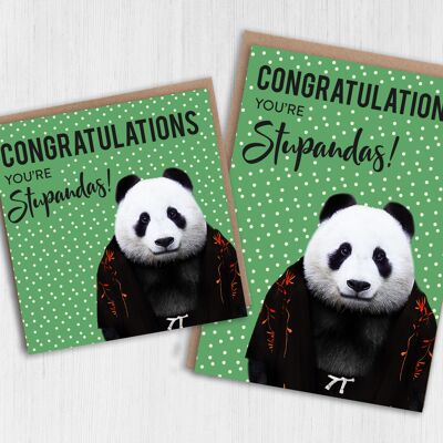 Panda congratulations card - You're Stupandas! (Animalyser)