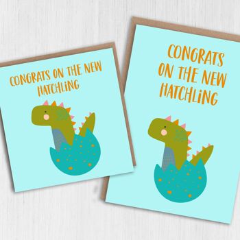 Carte nouveau bébé dinosaure - Félicitations pour le nouveau bébé 1