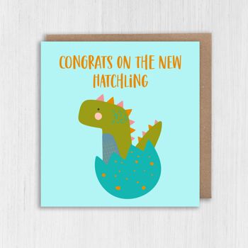 Carte nouveau bébé dinosaure - Félicitations pour le nouveau bébé 2