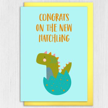 Carte nouveau bébé dinosaure - Félicitations pour le nouveau bébé 3