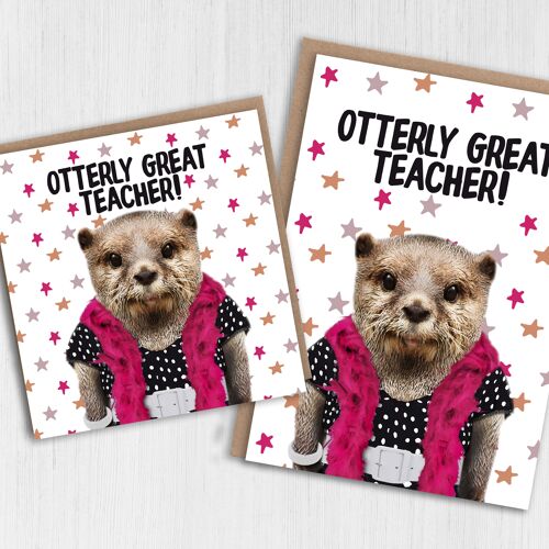Otter teacher thank you card - Otterly great teacher (Animalyser)
