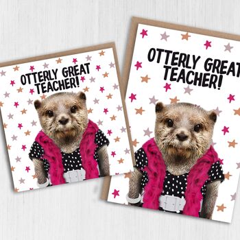 Carte de remerciement professeur Otter - Otterly great teacher (Animalyser) 1
