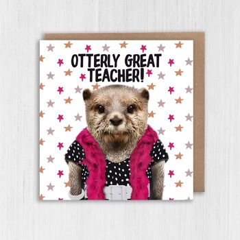 Carte de remerciement professeur Otter - Otterly great teacher (Animalyser) 2