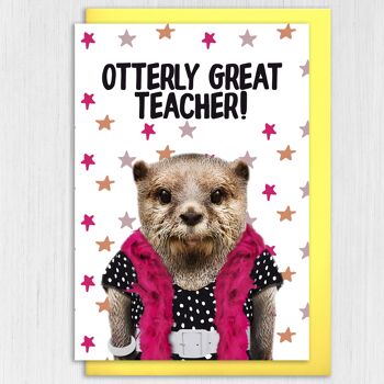 Carte de remerciement professeur Otter - Otterly great teacher (Animalyser) 3