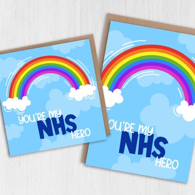 Tarjeta de agradecimiento de hospital, médico, enfermera - Héroe del NHS