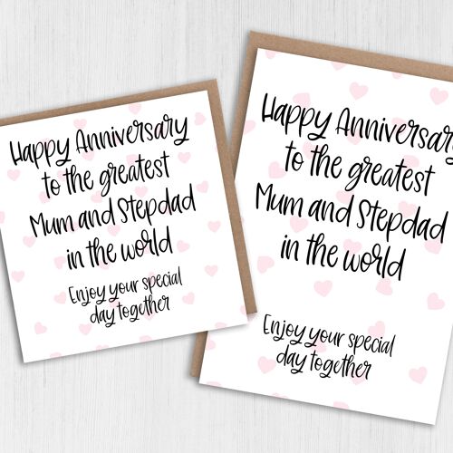 Anniversary card - Greatest Mum and Stepdad in the world