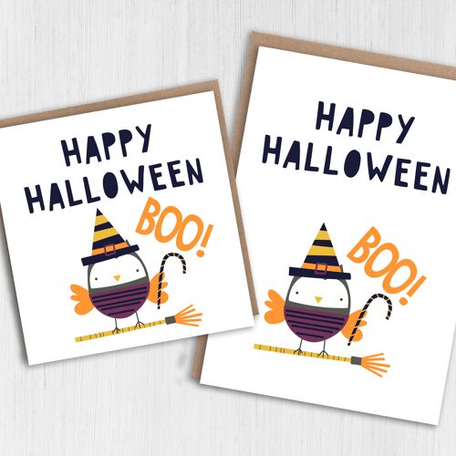 Halloween card - Owl witch