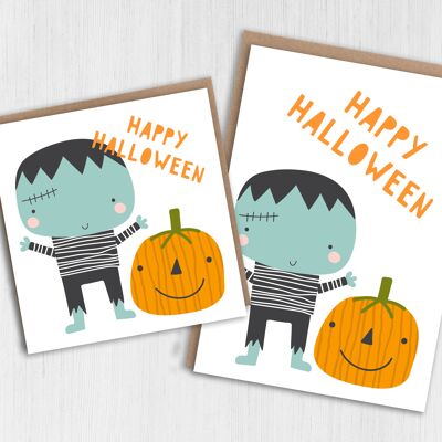 Carta di Halloween - Zucca zombie