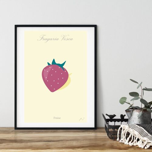 La fraise retro - 30x40cm