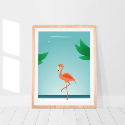 Der rosa Flamingo - 30x40cm