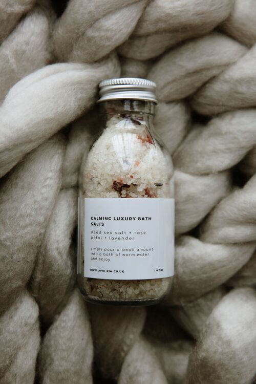 Calming Luxury Bath Salts - 100g (Clear Glass Bottle)