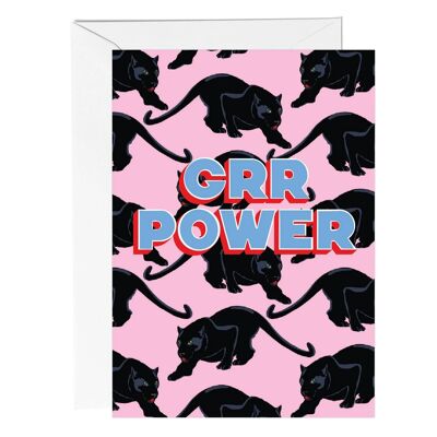 Grr Power Panther Greetings Card