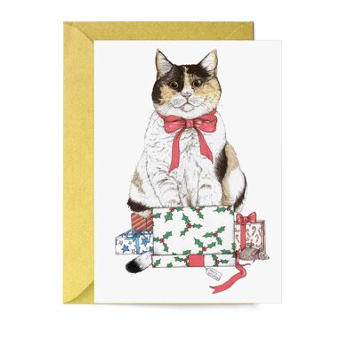 Santa's Helper Cat Greeting Card