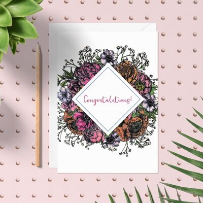 Meadow Floral Congratulations Card