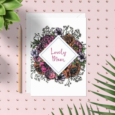 Meadow Floral 'Lovely Mum' Card