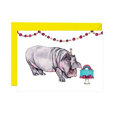 Party Hippo Greeting Card