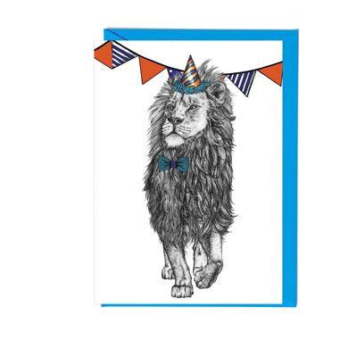 Party Lion Greetings Card