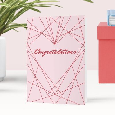 Congratulations Geometric Heart Greeting Card