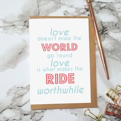 Love Makes The Ride Greeting Card