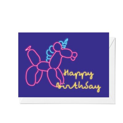 Happy Birthday' Balloon Unicorn Greeting Card