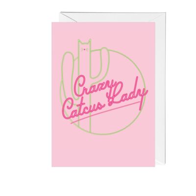 Crazy Catcus Lady' Greeting Card
