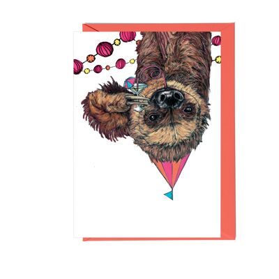 Party Sloth Greeting Card