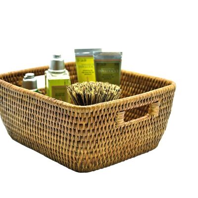 Cesta de baño pequeña en mimbre y miel Tavoy