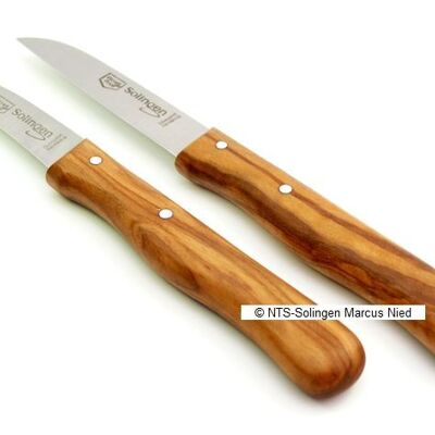 2 original Solingen Zöppken / kitchen knives, olive, set