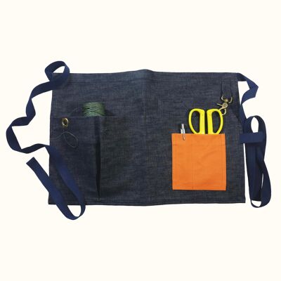 Tablier de créateur en denim bleu
